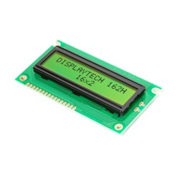 1 pcs - Displaytech 162H BA BW 162H Alphanumeric LCD Display, Yellow-Green on, 2 Rows by 16 Characters, Reflective