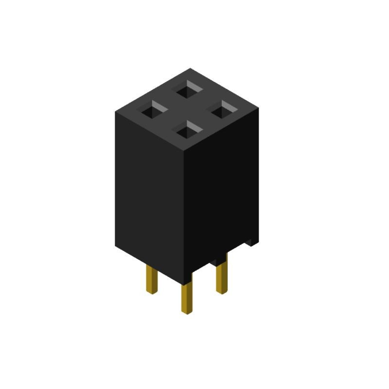 1 pcs : FHMD-DA004G1NBON-G - FEMALE HEADER VERTICAL THROUGH H