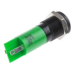 1 pcs - RS PRO Green Panel Mount Indicator, 12V, 14mm Mounting Hole Size, IP67