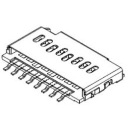 5 pcs - Molex, 105162 8 Way Horizontal Micro SD Micro SD Card Connector With Push In Termination