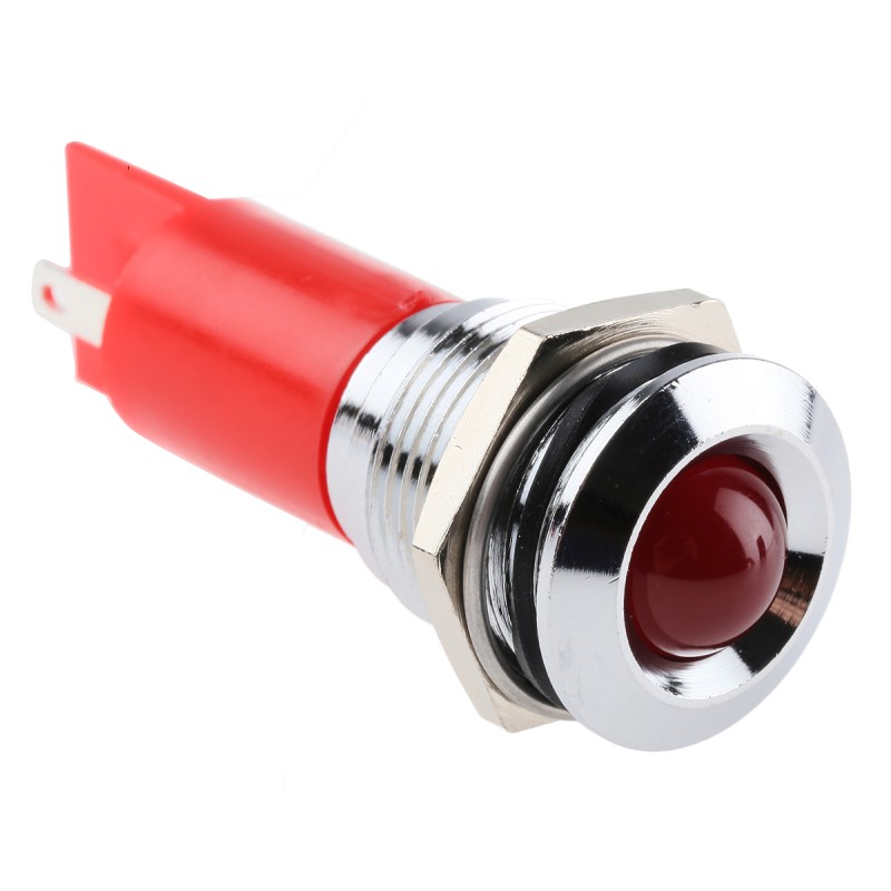 1 pcs - RS PRO Red Panel Mount Indicator, 16mm Mounting Hole Size, Solder Tab Termination