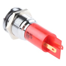 1 pcs - RS PRO Red Panel Mount Indicator, 16mm Mounting Hole Size, Solder Tab Termination