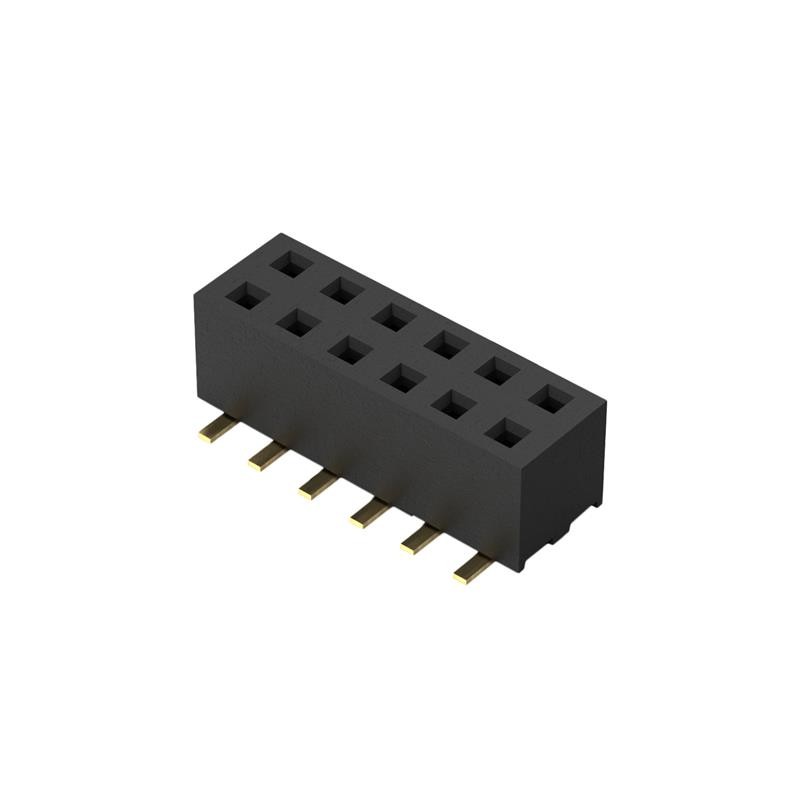 1 pcs : BF100-12-A-D-1-0640-L-C - 12POS, 2MM PITCH SOCKET, DIL, SM