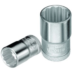 1 pcs - Gedore 3/8 in Drive 12mm Standard Socket, 12 point, 28 mm Overall Length