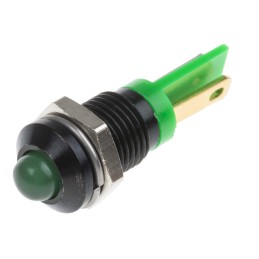 1 pcs - RS PRO Green Panel Mount Indicator, 2V dc, 8mm Mounting Hole Size, Solder Tab Termination