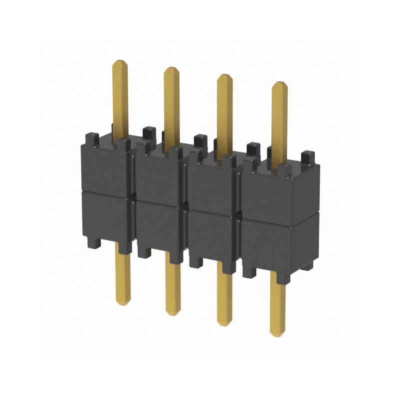 1 pcs : DW-04-07-G-S-200 - CONN HDR 4POS 0.1 STACK T/H GOLD