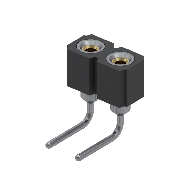 1 pcs : 399-43-102-10-003000 - CONN RCPT 2POS 0.1 GOLD PCB R/A