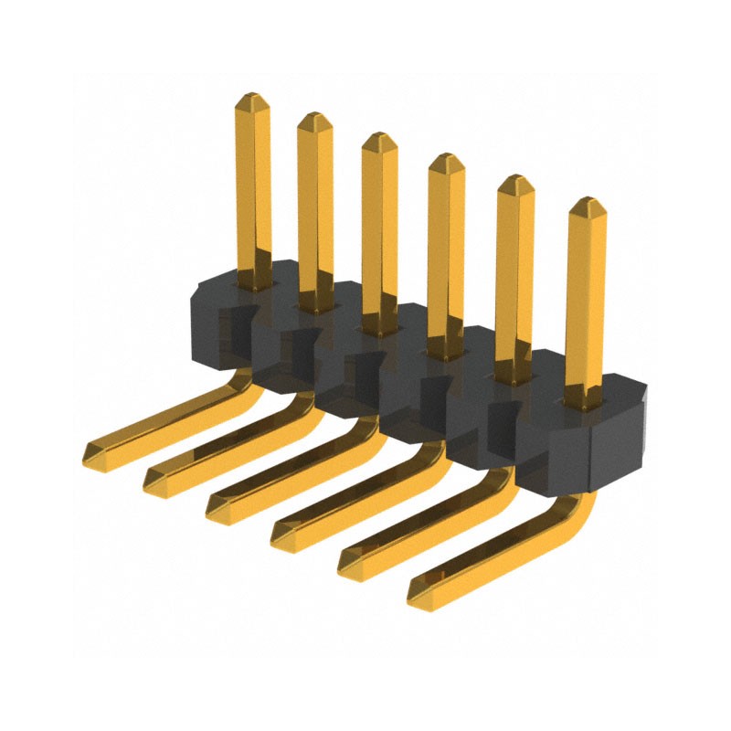 1 pcs : GRPB061VWCN-RC - CONN HEADER R/A 6POS 1.27MM