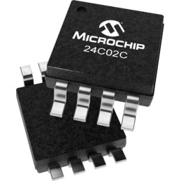60 pcs - Microchip 24C02C-I/P, 2kbit Serial EEPROM Memory, 900ns 8-Pin DIP Serial-I2C