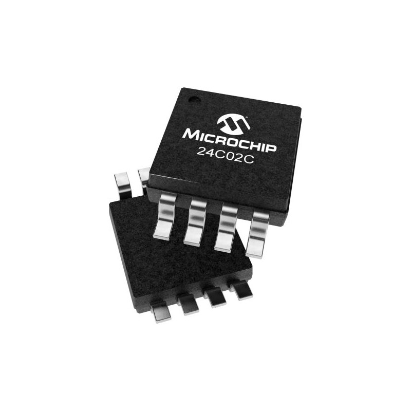 60 pcs - Microchip 24C02C-I/P, 2kbit Serial EEPROM Memory, 900ns 8-Pin DIP Serial-I2C