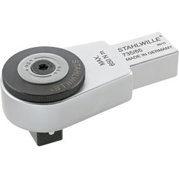 1 pcs - STAHLWILLE Serie 735 Series Hexagon Fine Tooth Ratchet, 55 mm, 22 x 28mm Insert, Black Oxidized Finish