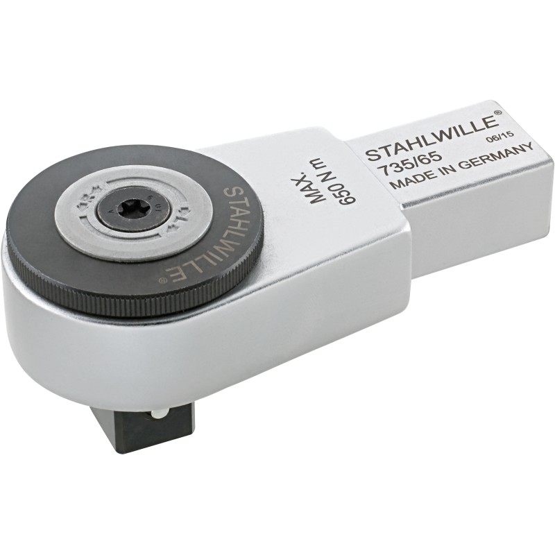 1 pcs - STAHLWILLE Serie 735 Series Hexagon Fine Tooth Ratchet, 55 mm, 22 x 28mm Insert, Black Oxidized Finish