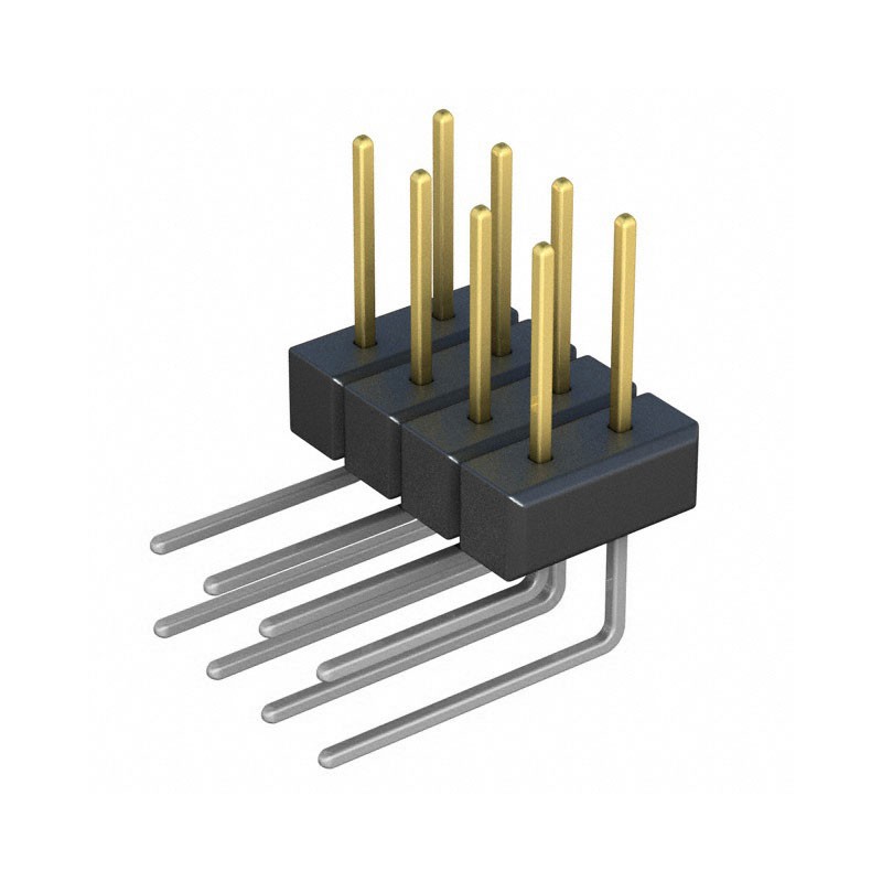 1 pcs : PBC04DBBN - CONN HEADER R/A 8POS 2.54MM