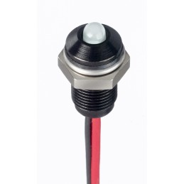 1 pcs - RS PRO White Panel Mount Indicator, 21.6 - 26.4V dc, 6mm Mounting Hole Size, Lead Wires Termination, IP67