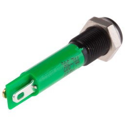 1 pcs - RS PRO Green Panel Mount Indicator, 12V dc, 6mm Mounting Hole Size, Solder Tab Termination