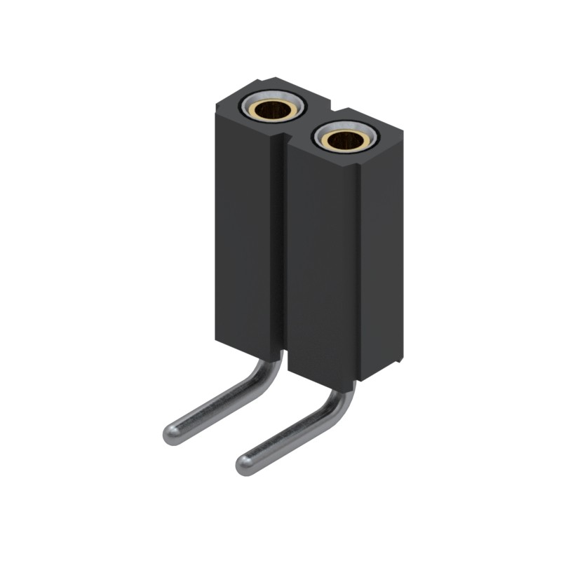 1 pcs : 801-43-002-20-001000 - CONN RCPT 2POS 0.1 GOLD PCB R/A