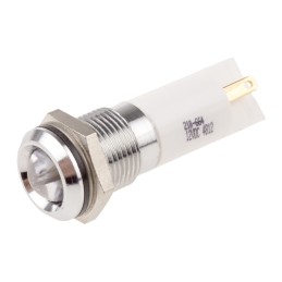 1 pcs - RS PRO White Panel Mount Indicator, 12V, 14mm Mounting Hole Size, IP67