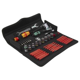 1 pcs - Wera 35 Piece Kraftform Kompakt W 1 Maintenance Tool Kit with Pouch, VDE Approved