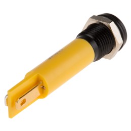 1 pcs - RS PRO Yellow Panel Mount Indicator, 110V ac, 8mm Mounting Hole Size, IP67