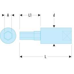 1 pcs - Facom 1/4 in Drive Bit Socket, Hex Bit, 8mm, 37 mm Overall Length