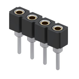 1 pcs : 801-93-004-10-002000 - CONN RCPT 4POS 0.1 GOLD PCB