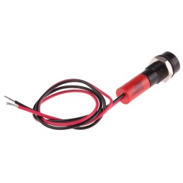 1 pcs - RS PRO Red Panel Mount Indicator, 12V dc, 8mm Mounting Hole Size, Lead Wires Termination, IP67