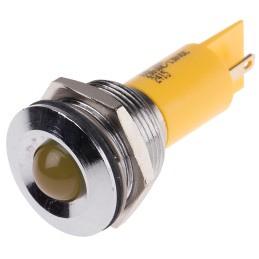 1 pcs - RS PRO Yellow Panel Mount Indicator, 130 V dc, 230V ac, 19mm Mounting Hole Size