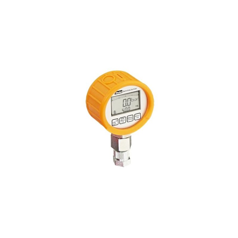 1 pcs - Parker 1/4 in Digital Pressure Gauge 400bar Bottom Entry, SCJN-KIT-400, 0bar min., ServiceJunior 400