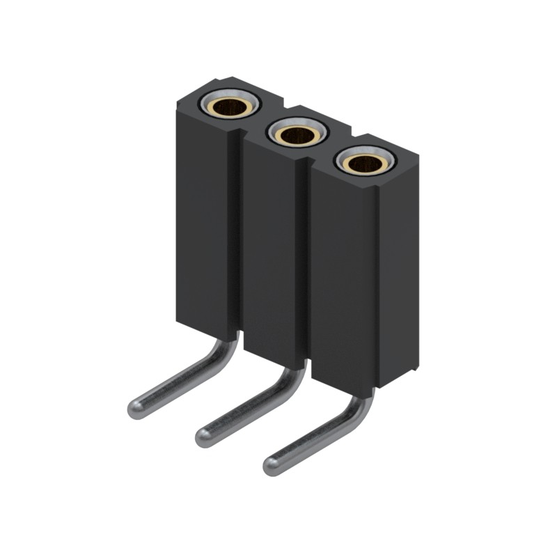 1 pcs : 801-43-003-20-001000 - CONN RCPT 3POS 0.1 GOLD PCB R/A