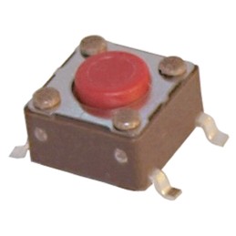 77 pcs - Red Stem Tactile Switch, SPST 50 mA @ 12 V dc 4.3mm