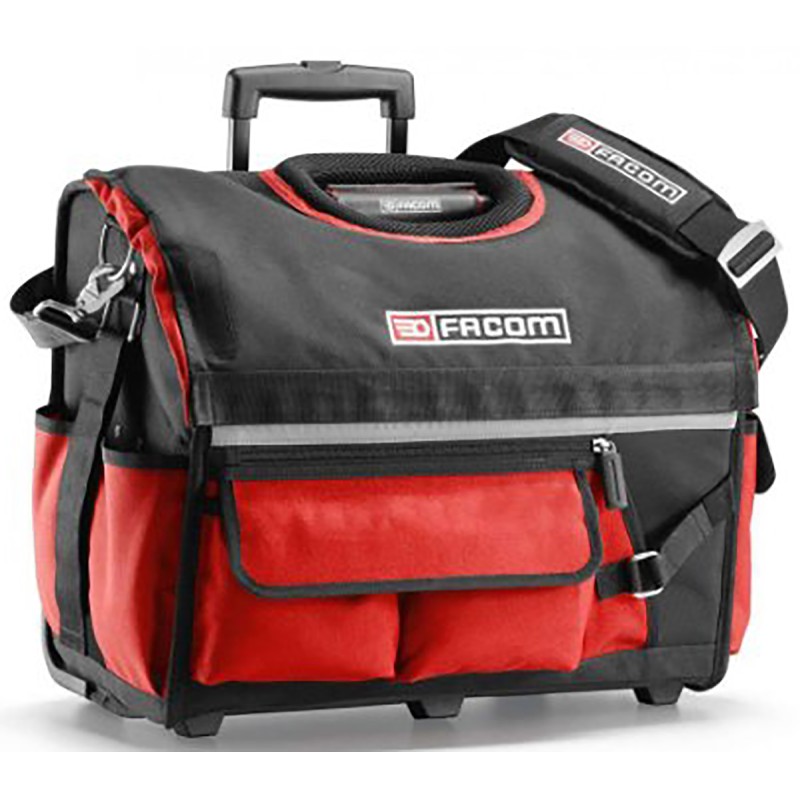 1 pcs - Facom Polyester, Polypropylene Wheeled Bag with Shoulder Strap 550mm x 360mm x 440mm