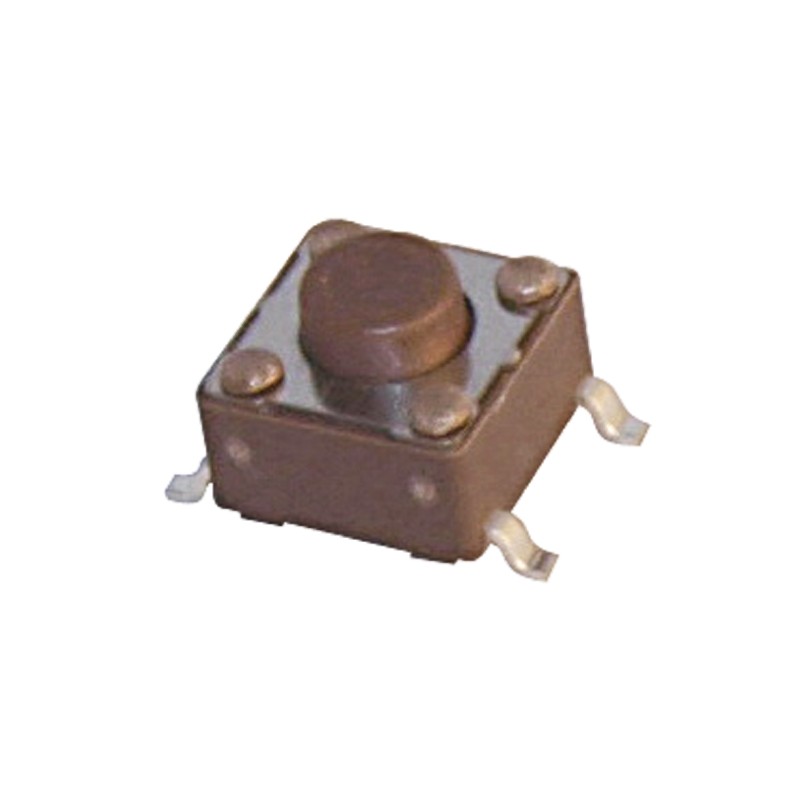 77 pcs - Brown Stem Tactile Switch, SPST 50 mA @ 12 V dc 5mm Surface Mount