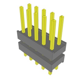 1 pcs : DW-05-15-T-D-250 - CONN HDR 10POS 0.1 STACK T/H TIN