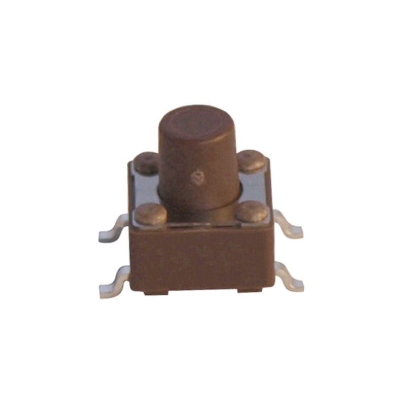77 pcs - Brown Stem Tactile Switch, SPST 50 mA @ 12 V dc 7mm Surface Mount
