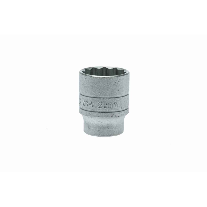 1 pcs - Teng Tools 1/2 in Drive 25mm Standard Socket, 12 point, 40 mm Overall Length