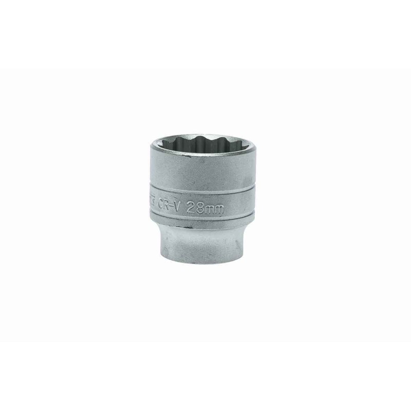 1 pcs - Teng Tools 1/2 in Drive 28mm Standard Socket, 12 point, 43 mm Overall Length