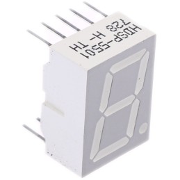 1 pcs - HDSP-5501 Broadcom 7-Segment LED Display, CA Red 3.7 mcd RH DP 14.2mm