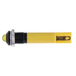 1 pcs - RS PRO Yellow Panel Mount Indicator, 24V dc, 8mm Mounting Hole Size, Solder Tab Termination
