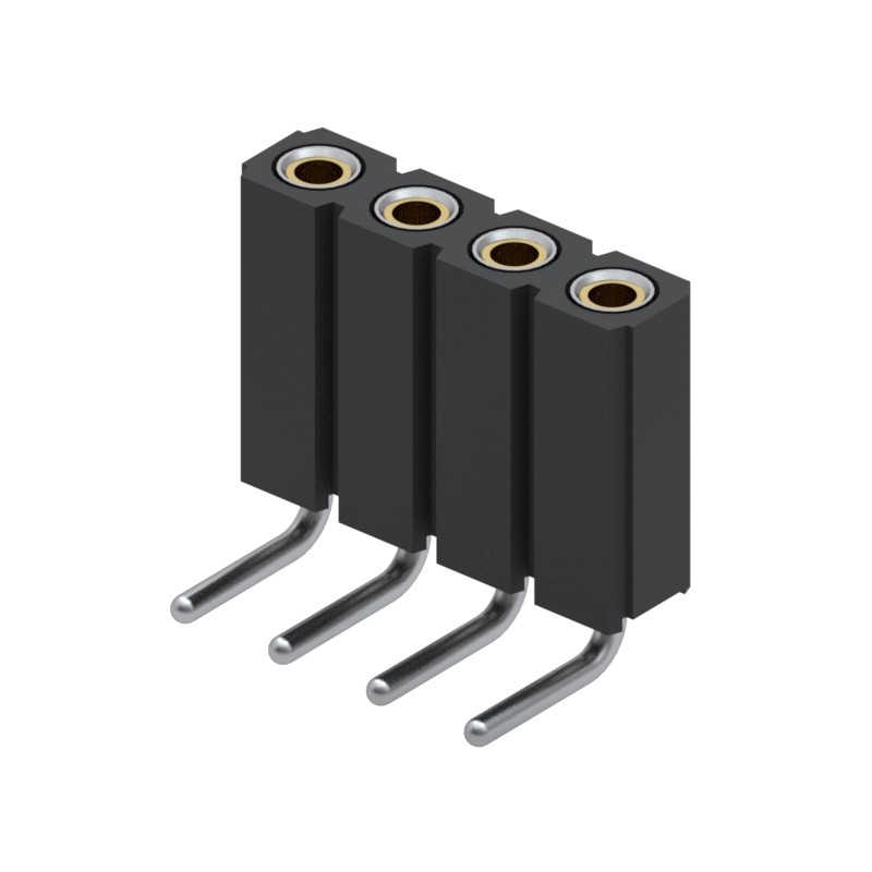 1 pcs : 801-93-004-20-001000 - CONN RCPT 4POS 0.1 GOLD PCB R/A