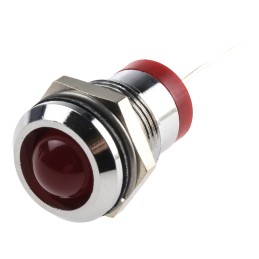 1 pcs - RS PRO Red Panel Mount Indicator, 2V dc, 12mm Mounting Hole Size