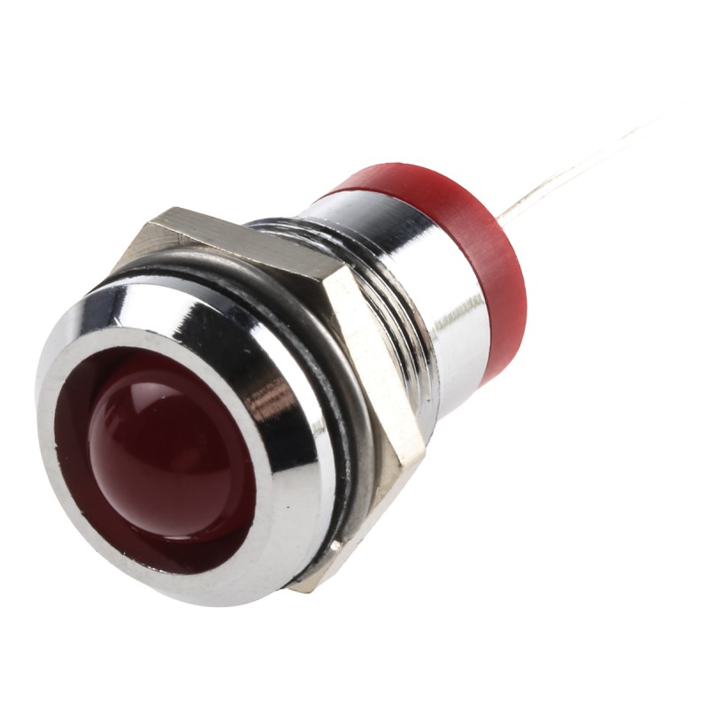 1 pcs - RS PRO Red Panel Mount Indicator, 2V dc, 12mm Mounting Hole Size