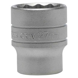 1 pcs - Teng Tools 1/2 in Drive 27mm Standard Socket, 12 point, 43 mm Overall Length