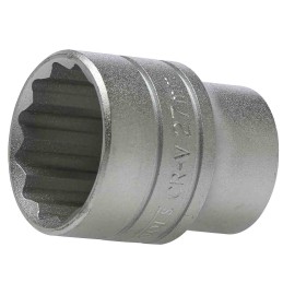 1 pcs - Teng Tools 1/2 in Drive 27mm Standard Socket, 12 point, 43 mm Overall Length