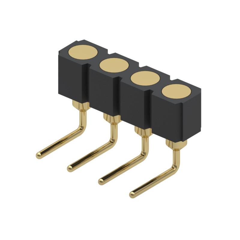 1 pcs : 399-10-104-10-008000 - CONN SPRING TARGET 4POS R/A PCB