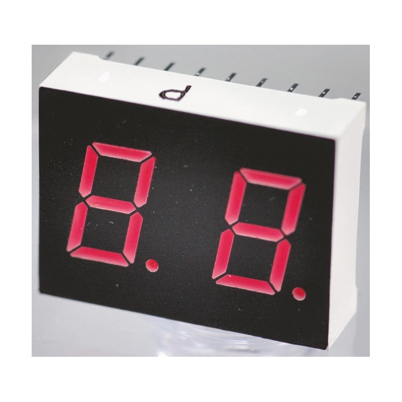 1 pcs - LB-402MN ROHM 2 Digit 7-Segment LED Display, CC Green 25 mcd RH DP 10.2mm