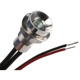 1 pcs - Oxley Red Panel Mount Indicator, 8mm Mounting Hole Size, Lead Wires Termination, IP67