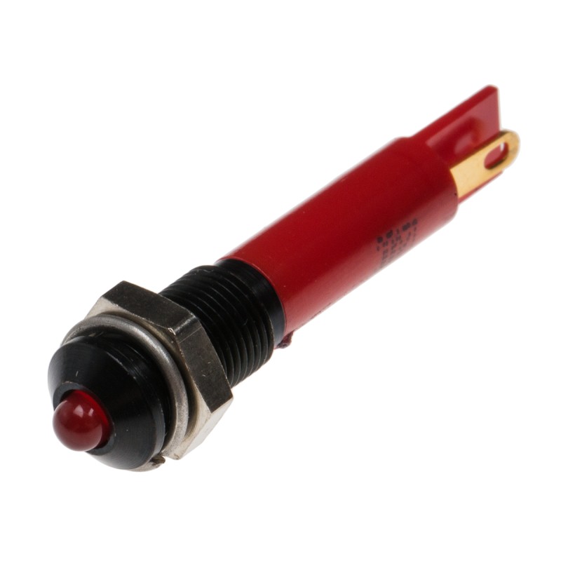 1 pcs - RS PRO Red Panel Mount Indicator, 12V dc, 6mm Mounting Hole Size, Solder Tab Termination