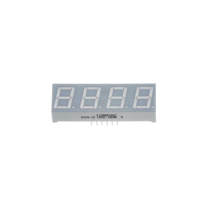 1 pcs - CA56-11SURKWA Kingbright 4 Digit 7-Segment LED Display, CA Red 24 mcd RH DP 14.2mm