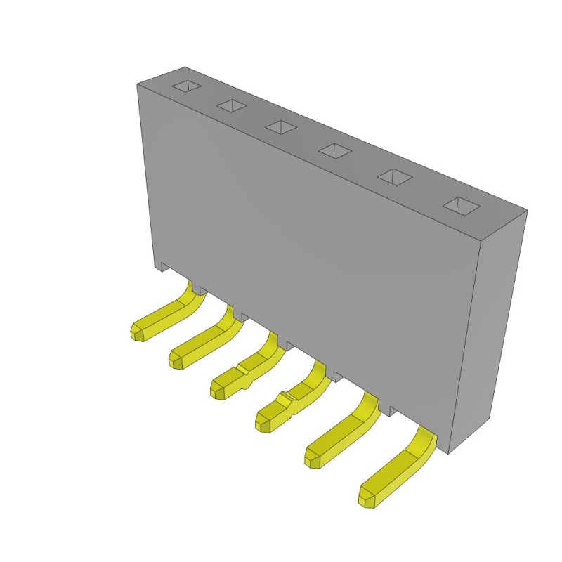 1 pcs : SSQ-106-02-G-S-RA-LL - CONN RCPT 6POS 0.1 GOLD PCB R/A