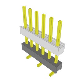 1 pcs : HW-06-09-G-S-410-SM - CONN HDR 6POS 0.1 STACK SMD GOLD